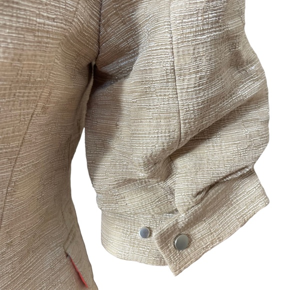 Elie Tahari Skirt Suit Set NEW S Short Puff Sleeve Notched Collar Linen Blend - Picture 13 of 16